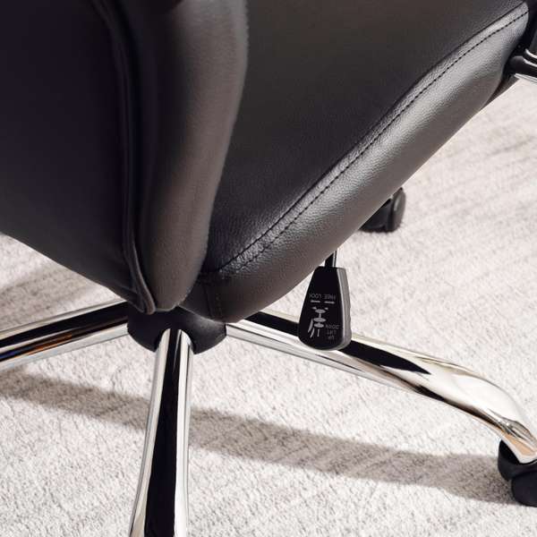 LORENE OFFICE HIGH BACK CHAIR PU BLACK SILVER